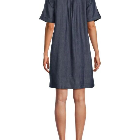 Tommy Hilfiger Utility Pocket Chambray Button-Front Minidress - Picture 2 of 8